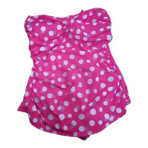Jantzen pink polka dot strapless bathing suit